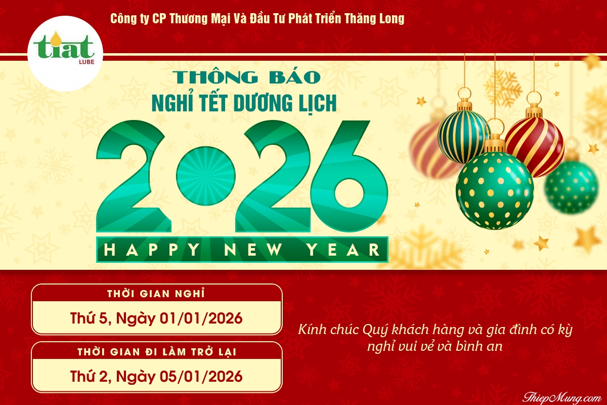 CHÚC MỪNG NĂM MỚI 2026 – THÔNG BÁO LỊCH NGHỈ LỄ
